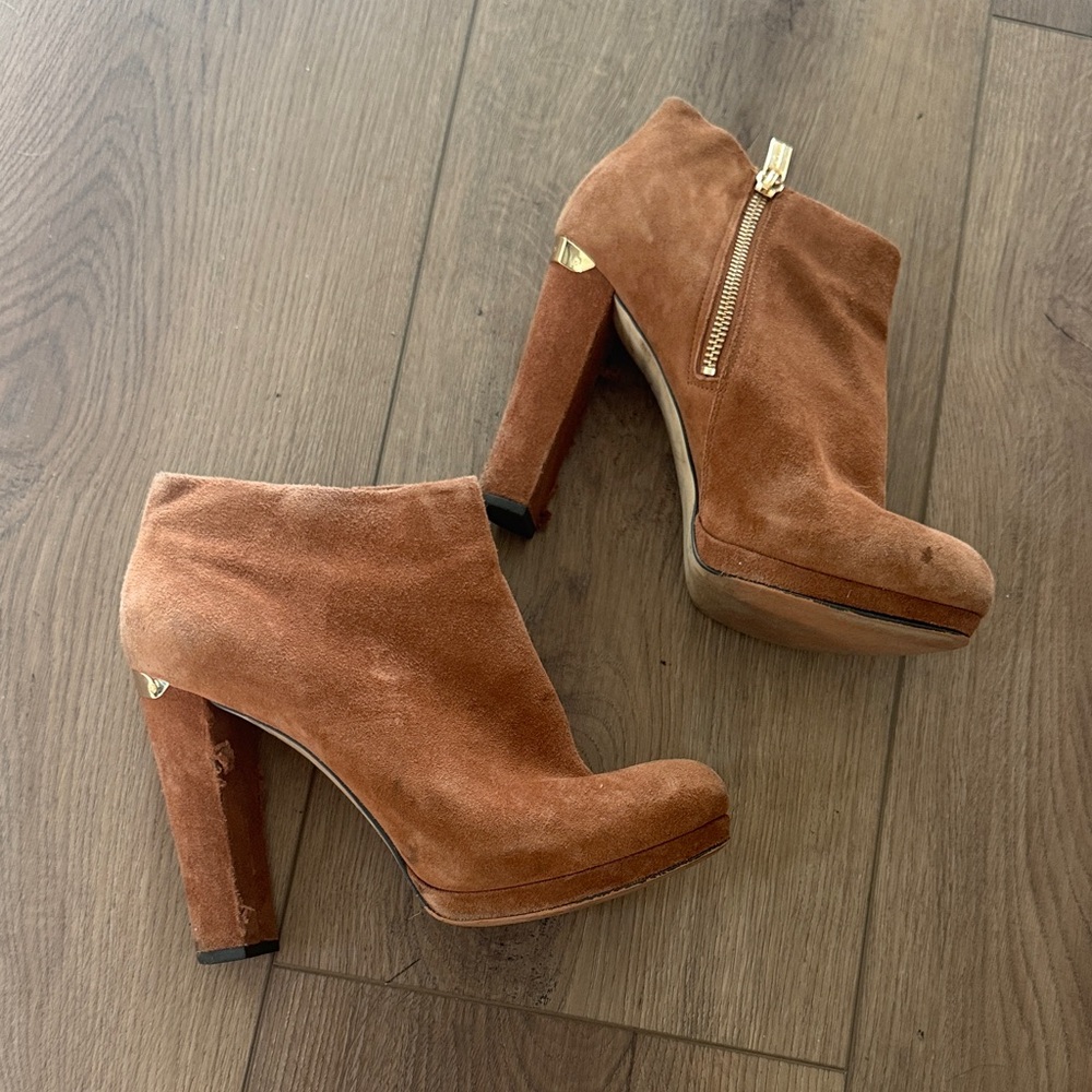 Michael Kors Brown Suede Heeled Boots